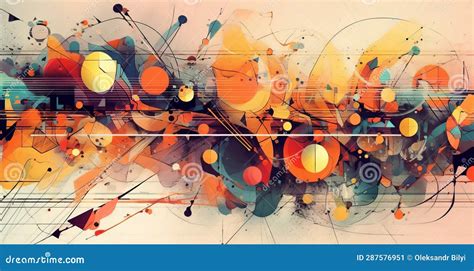 Wallpaper Desktop with Bright and Colorful Objects Stock Illustration - Illustration of lines ...