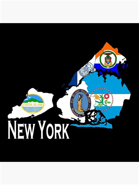 "New York City Boroughs Flag Design (WITH NAME)" Poster by Chasadia ...