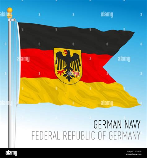 German Navy flag, federal state of Germany, europe, vector illustration ...