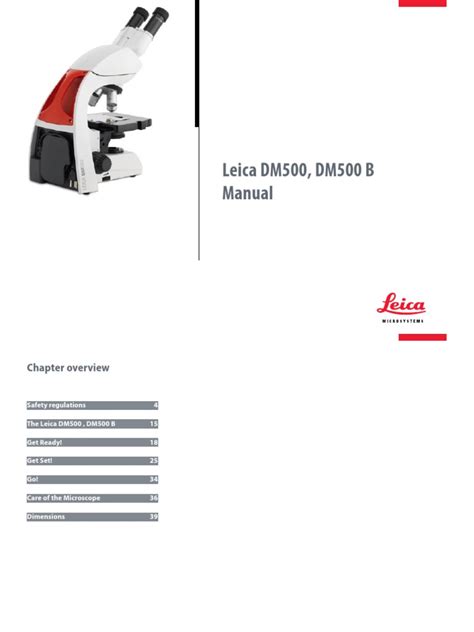 Leica DM-500 Microscope - User Manual | PDF | Lens (Optics) | Safety