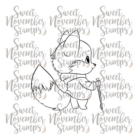 Digital Stamp - Cozy Fall Critters: Flyn Fox – Sweet November Stamps