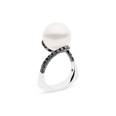 Kailis Pearl and Black Diamond Angelic Ring - Fine Jewellery and Argyle Pink Diamond Specialists