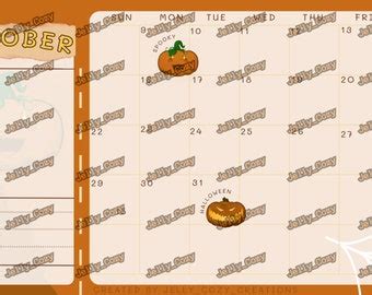 Spooky October 2022 Digital Calendar - Etsy