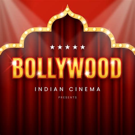 Free Vector | Realistic sign for bollywood cinema night