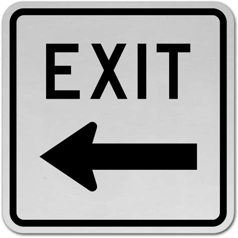 Exit (Left Arrow) Sign T5565 - by SafetySign.com