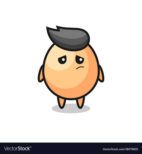 Lazy gesture egg cartoon character Royalty Free Vector Image