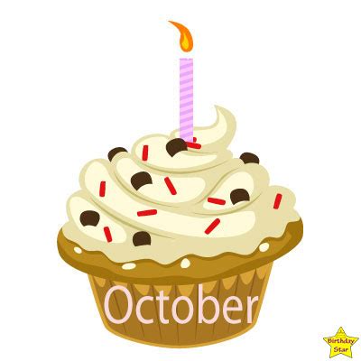 Birthday Cupcake Clipart October | Birthday Star