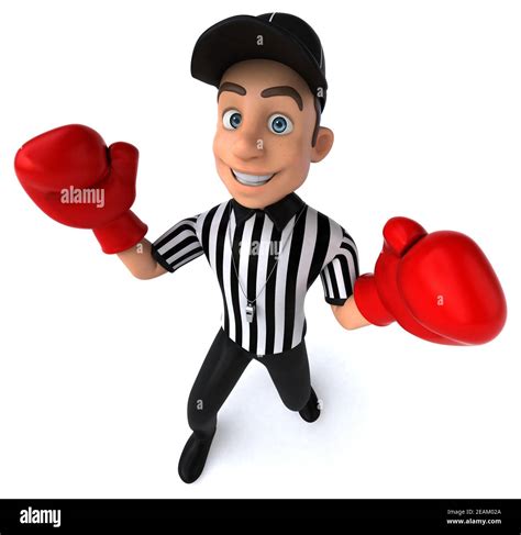 Fun 3D Illustration of an american Referee boxing Stock Photo - Alamy