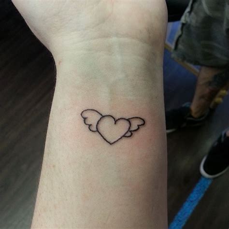 Small Heart with Wings Tattoo Heart With Wings Tattoo, Small Heart Tattoos, Angel Wings Tattoo ...