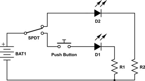 button - Circuit for 2 Switches and 2 LED's - Electrical Engineering Stack Exchange