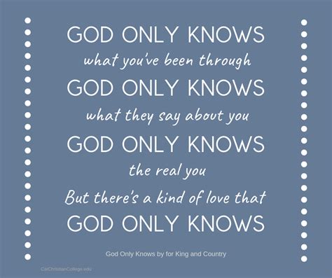 Lyrics To God Only Knows For King And Country - Country Poin