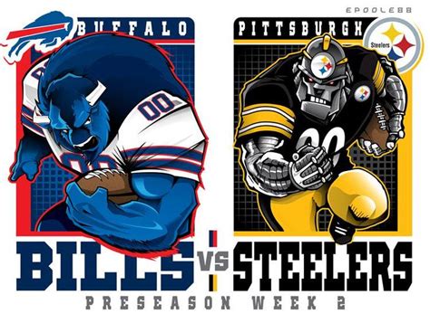 Bills vs Steelers | Steelers, Nfl football art, Nfl logo