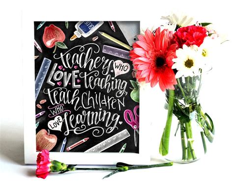 Teacher Gift Gift for Teacher Chalk Art Chalkboard Art - Etsy