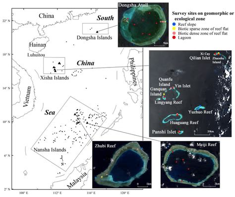 Location of field data sites in the Xisha Islands, South China Sea: Xi ...