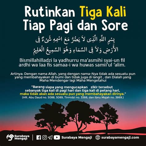 RUTINKAN BACA TIGA KALI DI PAGI DAN SORE HARI