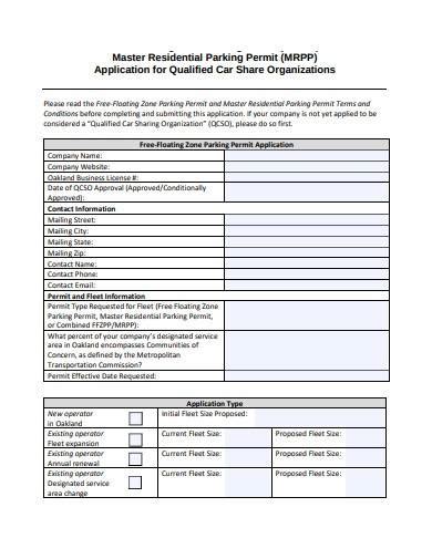 FREE 10+ Parking Permit Application Samples & Templates in PDF | MS Word