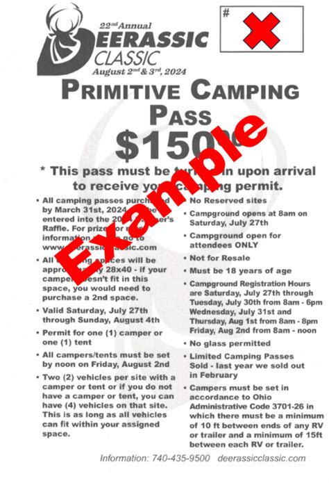 2024 Event Camping Pass – Primitive ($150) | Deerassic Classic Giveaway ...