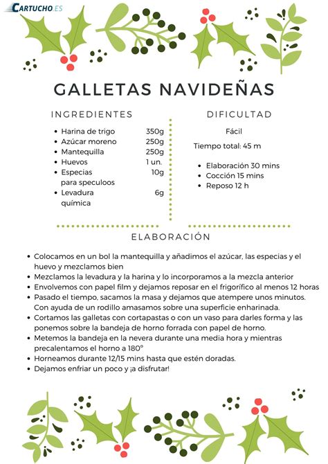 Recetas navideñas imprimibles - Somos Cartucho.es