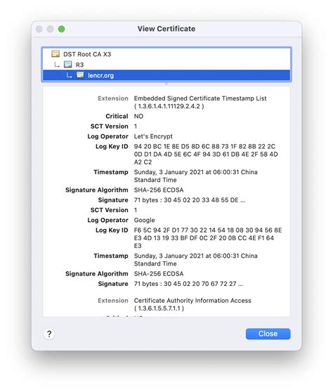 The behavior of viewing the original certificate through the browser extension is not always ...