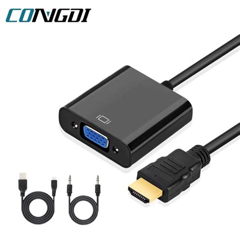 HDMI-compatible to VGA Adapter Cable HD 1080P HDMI-compatible Male To ...