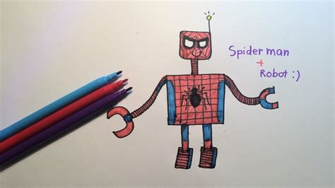 How to drawing Spider Man and Robot combinations | video for kids - YouTube