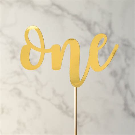 Glitter One Cake Topper Calligraphy One Cursive One Script One