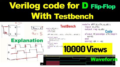 Verilog code for D Flip Flop with Testbench - YouTube