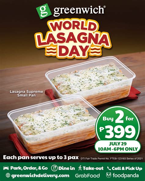 Greenwich – World Lasagna Day Promo | Manila On Sale