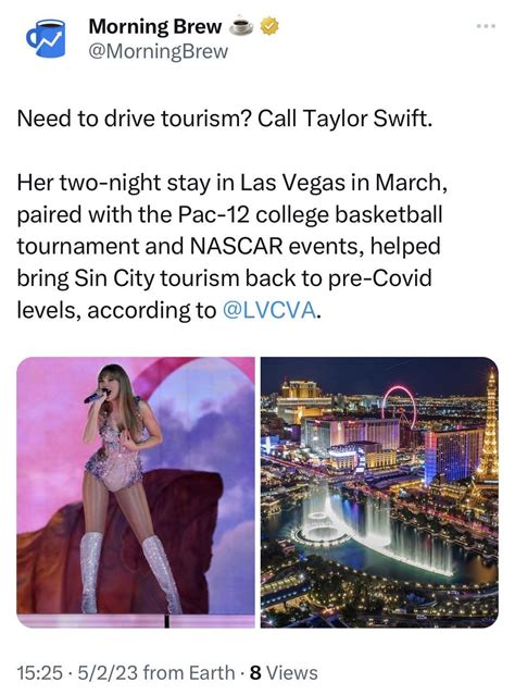 Taylor Swift helped bring Las Vegas Tourism back to pre-COVID levels : r/TaylorSwift