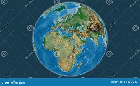 Globe Centered on Egypt. Physical Map Stock Illustration - Illustration of background, shape ...