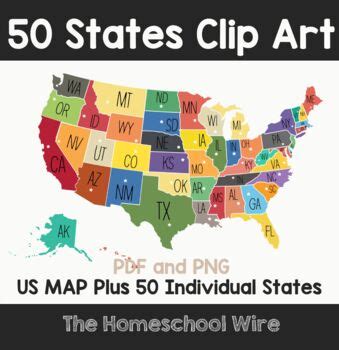 Individual State Shapes with state capitals plus US MAP Design clip art