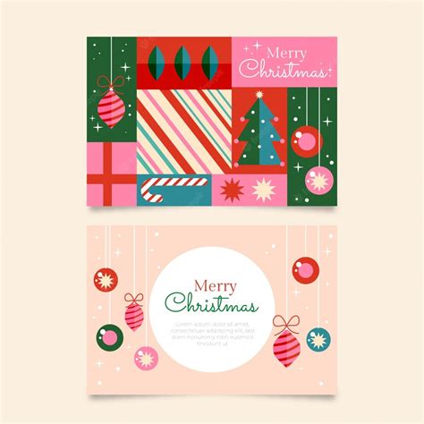 Free Vector | Flat business christmas cards template