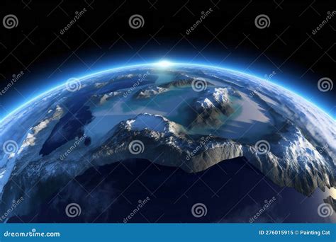 View of the Planet Earth from Space during a Sunrise Stock Image ...