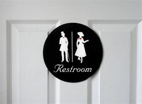 Vintage style restroom Sign