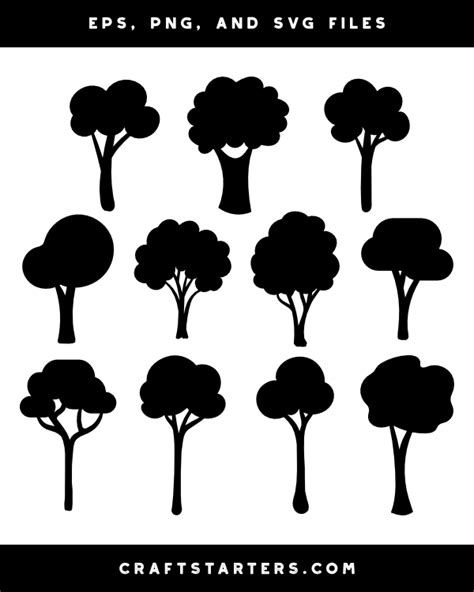 Cartoon Tree Silhouette Clip Art