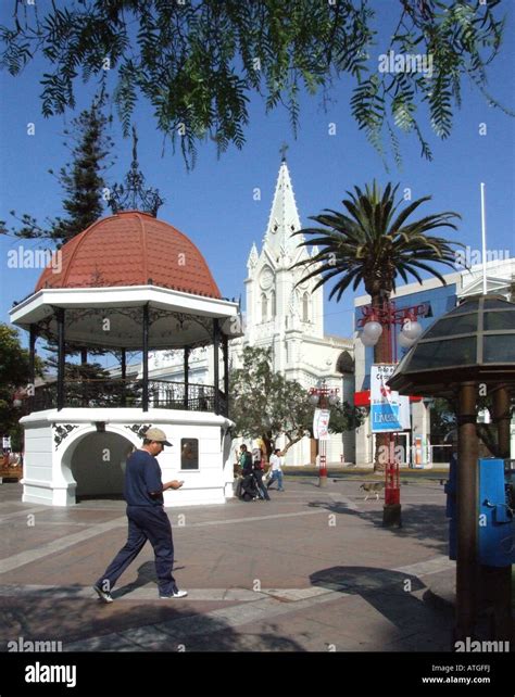 Antofagasta Plaza, Bandstand and Cathedral Stock Photo - Alamy