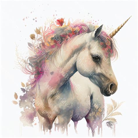 Watercolor Baby Unicorn Printable Art Print Instant Download - Etsy