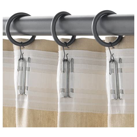 IKEA - SYRLIG Curtain ring with clip and hook silver color | Curtains with rings, Curtain rings ...