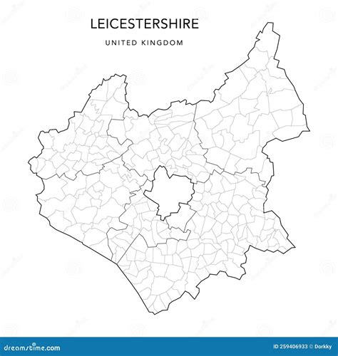 Administrative Map of Leicestershire As of 2022 - Vector Illustration ...