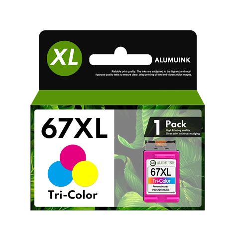 67XL Ink Cartridge 1 Tri-Color Replacement for HP DeskJet 2700 2700e 2752 2752e Printer ...