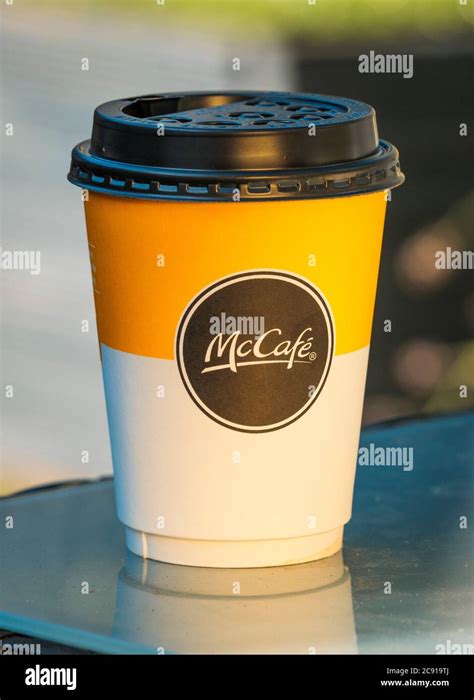 Cup of Mcdonald's McCafe Coffee, McCafe coffee is made by McDonald's, the largest fast food ...