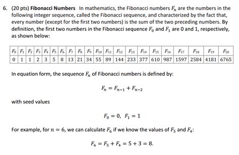 Solved Fibonacci Numbers In mathematics, the Fibonacci | Chegg.com