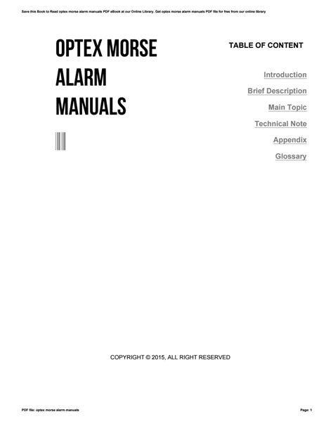 Optex morse alarm manuals by xf97 - Issuu