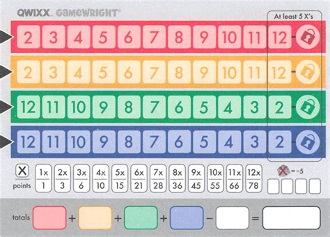 Qwixx Score Sheets Printable - Printable Word Searches