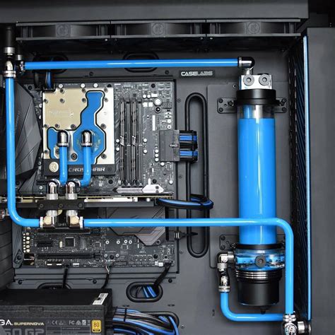 Blue Custom Loop PC | Gaming pc build, Water cooling, Pc gaming setup