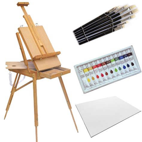 Amazon.com: French Easel ACRYLIC Paint SET - Wooden Sketch Box Art ...