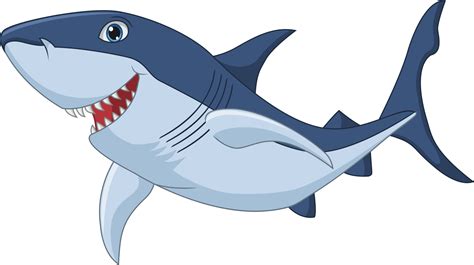 Cartoon shark on white background 4991926 Vector Art at Vecteezy