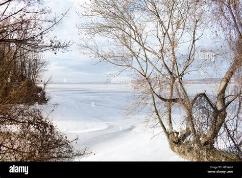 Frozen lake , background winter Stock Photo - Alamy