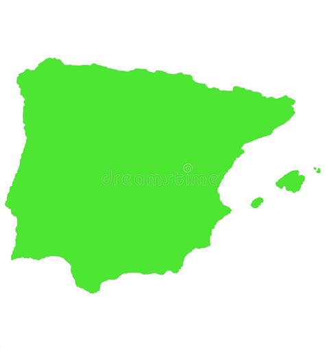 Outline Map of Spain on White Stock Illustration - Illustration of dimensional, european: 7916294