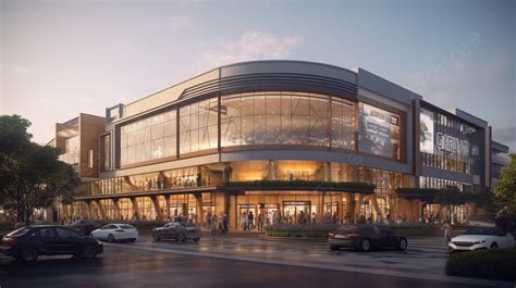 Visualization Of Mall S Exterior In 3d Render Background, Building ...